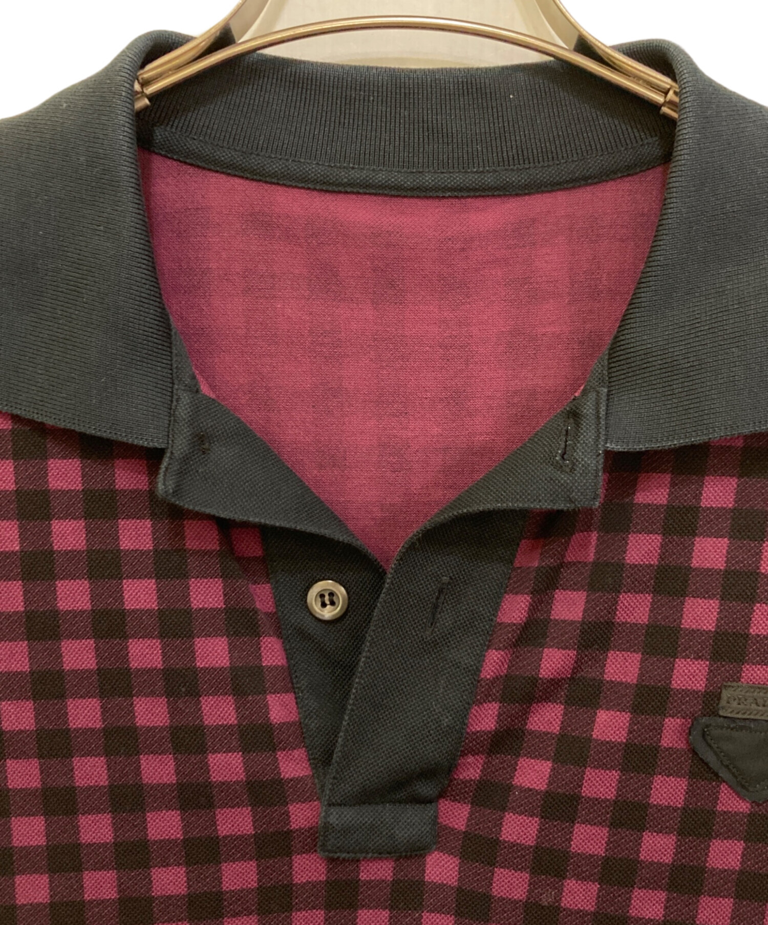 中古・古着通販】PRADA (プラダ) チェックポロシャツ 0000ET-Z00UK