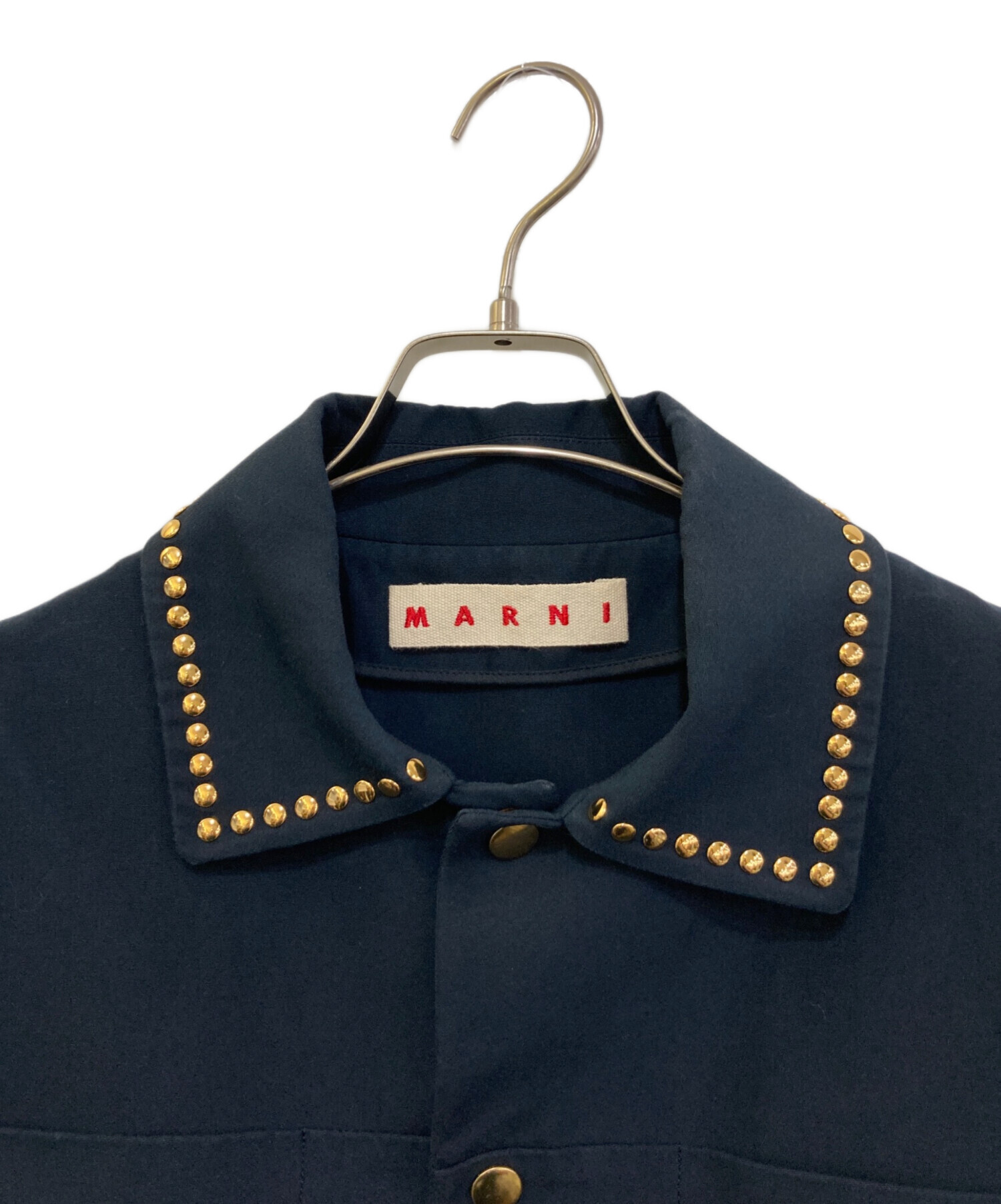 中古・古着通販】MARNI (マルニ) スタッズ付きコットンコート ネイビー