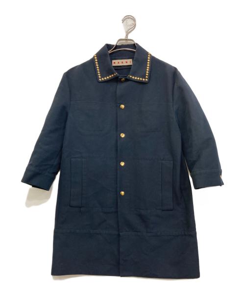 中古・古着通販】MARNI (マルニ) スタッズ付きコットンコート ネイビー