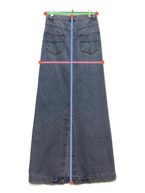 DIESELディーゼル　フロントタック変形デザイン　ロングマキシ丈デニムスカート 中古・古着通販】DIESEL (ディーゼル) ロングデニムスカート ブルー