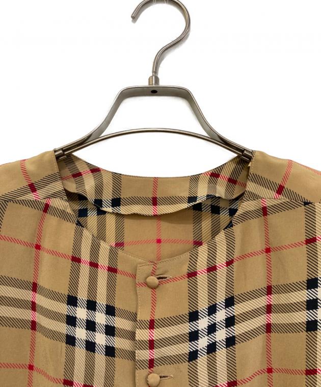 中古・古着通販】Burberry's (バーバリーズ) ノーカラーシルクシャツ