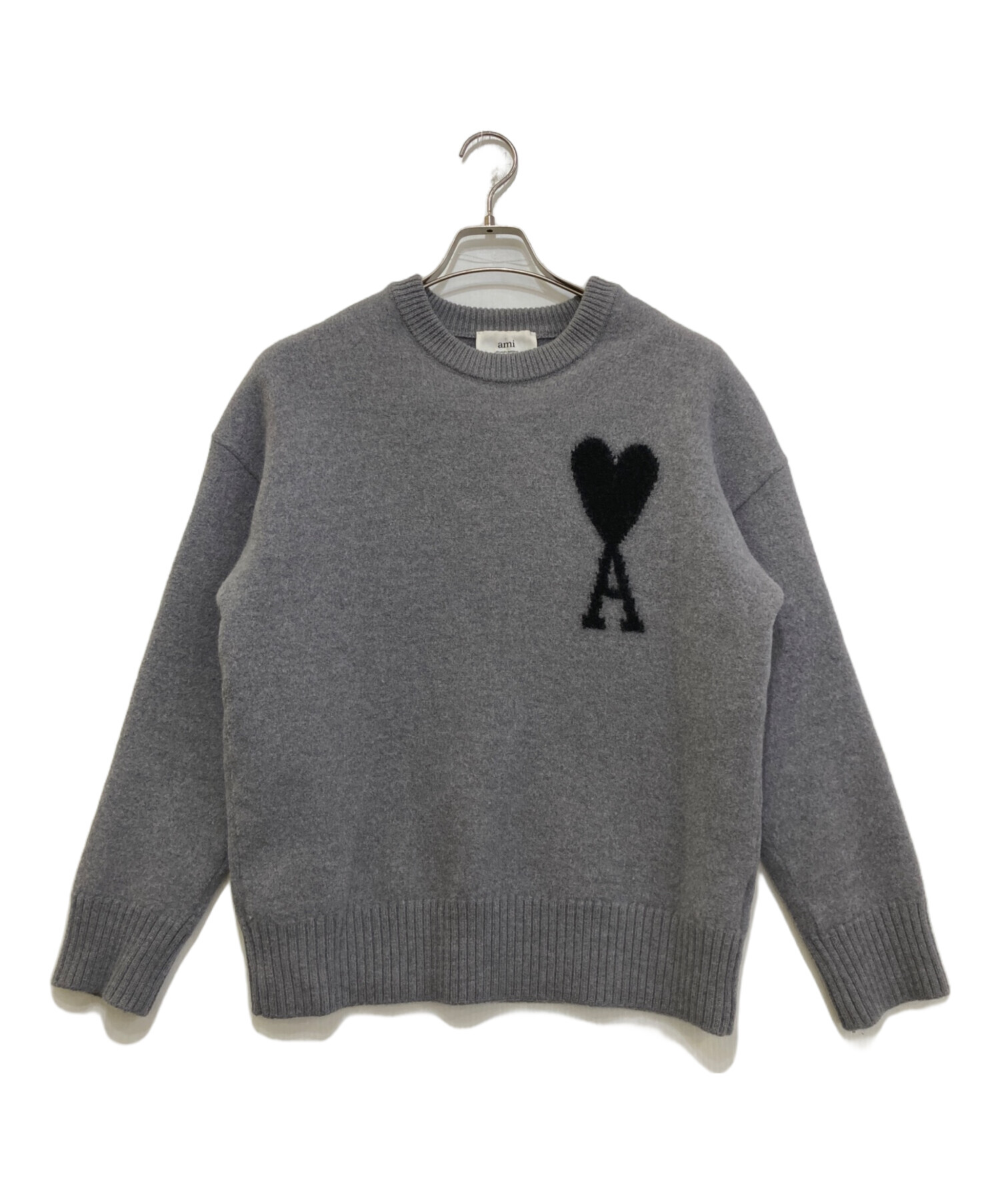 中古・古着通販】ami (アミ) ハートロゴニット UKS002.018 グレー