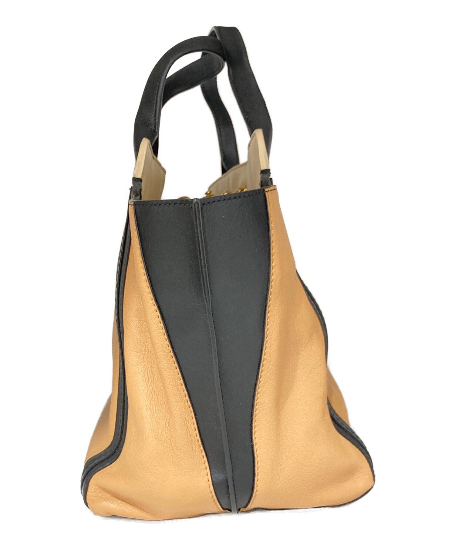 中古・古着通販】Chloe (クロエ) Alison Tote Bag ブラック×ベージュ