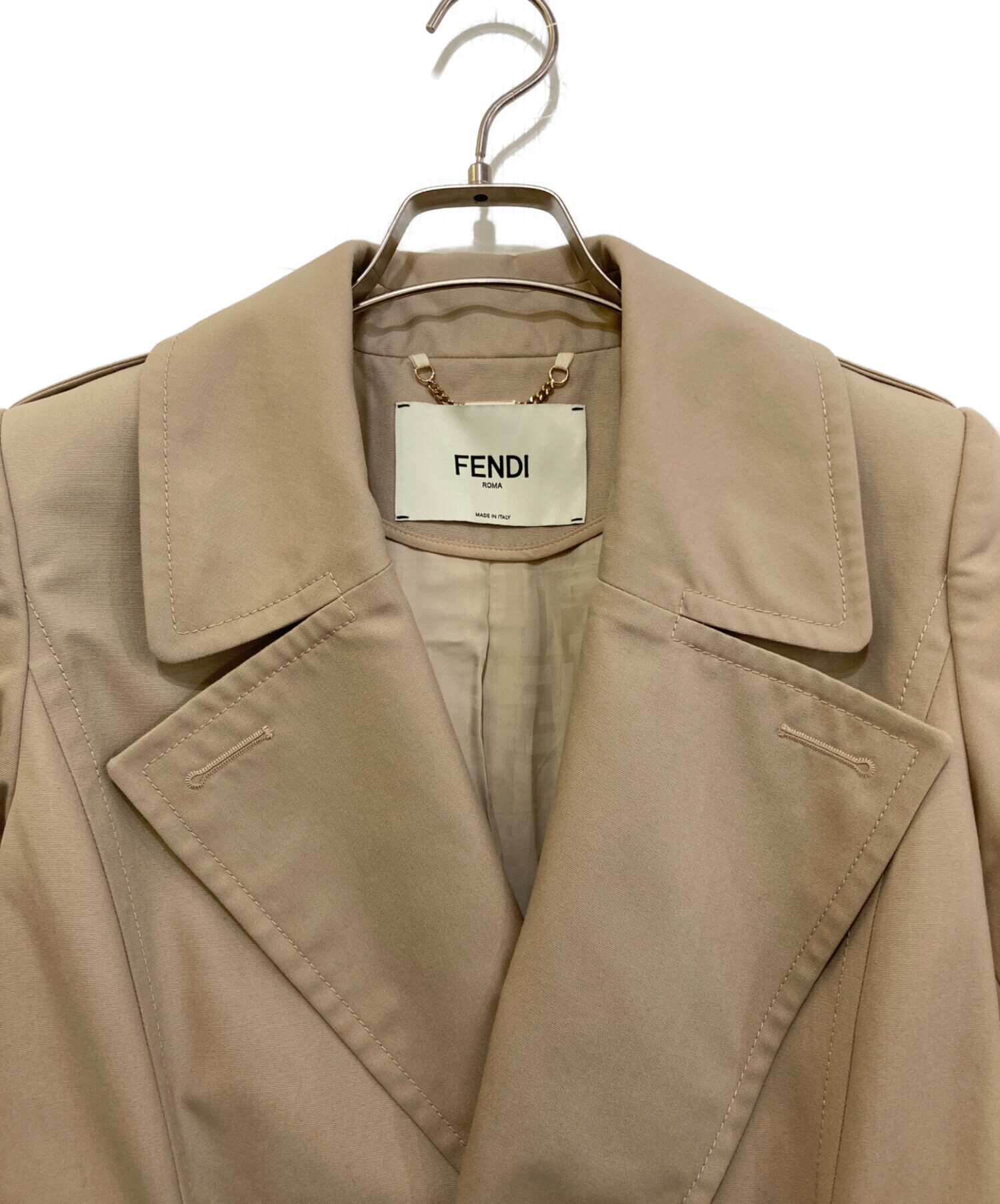 vintage FENDI ズッカ柄 Y2K トレンチコート 着丈128cm 中古・古着通販】FENDI (フェンディ) ロゴバックル トレンチコート