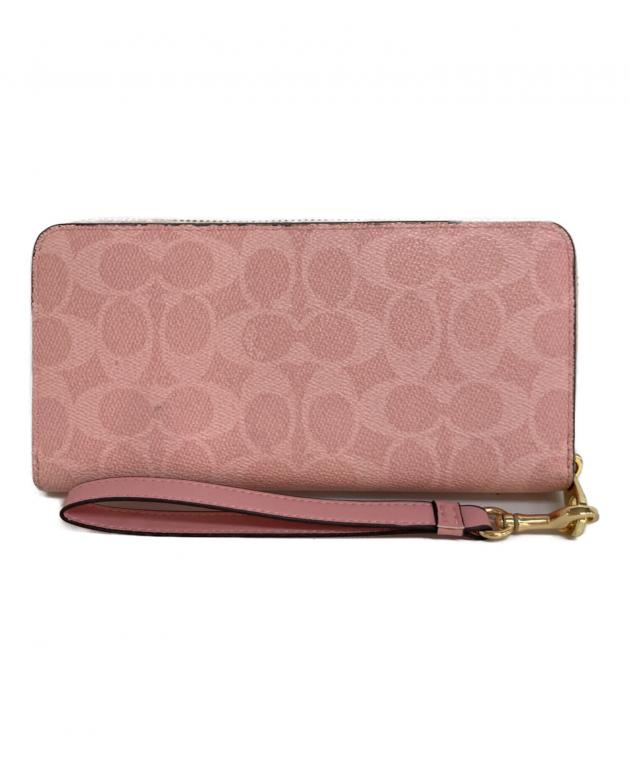 【新品・未使用】COACH ピンク 長財布 型番:CW778 中古・古着通販】COACH (コーチ) シグネチャーラウンドジップ