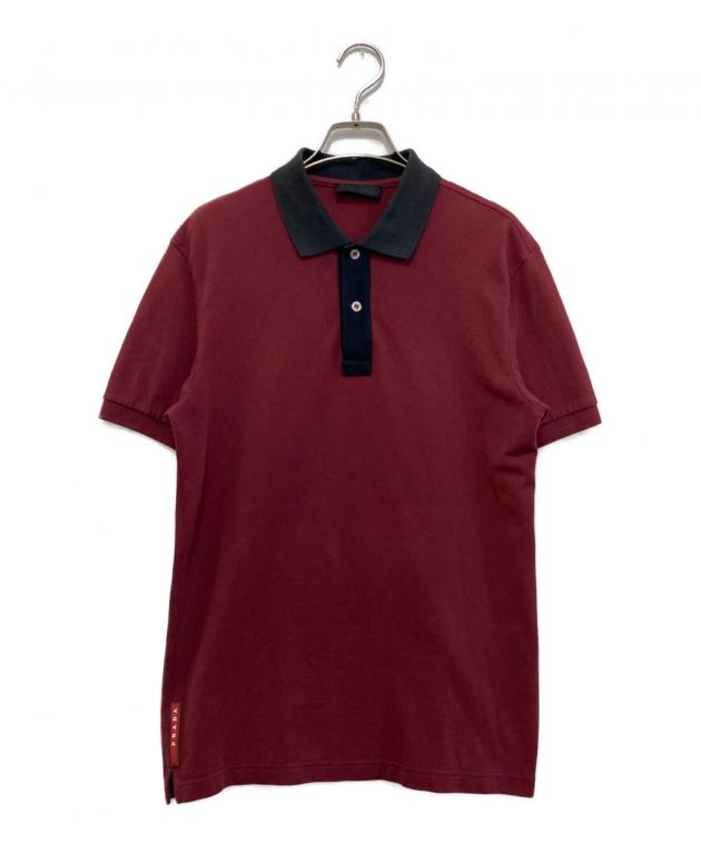 中古・古着通販】PRADA (プラダ) ラバーロゴポロシャツ レッド サイズ