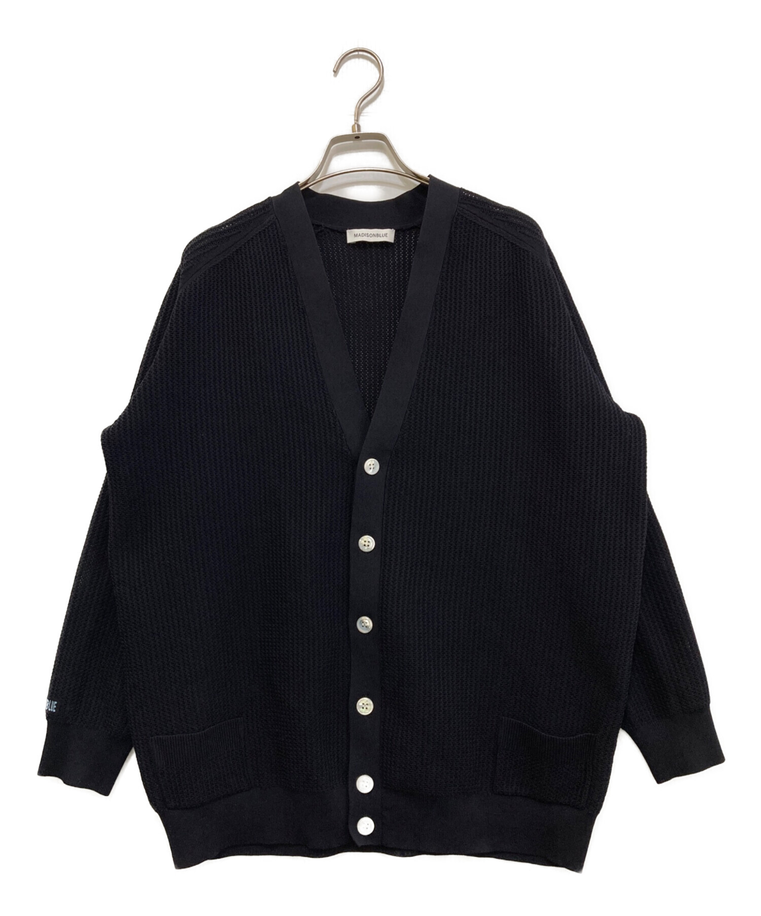 マディソンブルー　カーディガン　ブラック 中古・古着通販】MADISON BLUE (マディソンブルー) BIG KNIT V CD MESH