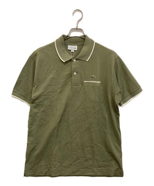 新品タグ付き【ラコステ】綿100% 鹿の子 定番 長袖ポロシャツ 4（L） 緑 新品タグ付き【ラコステ】綿100% 鹿の子 定番 長袖ポロシャツ 4（L