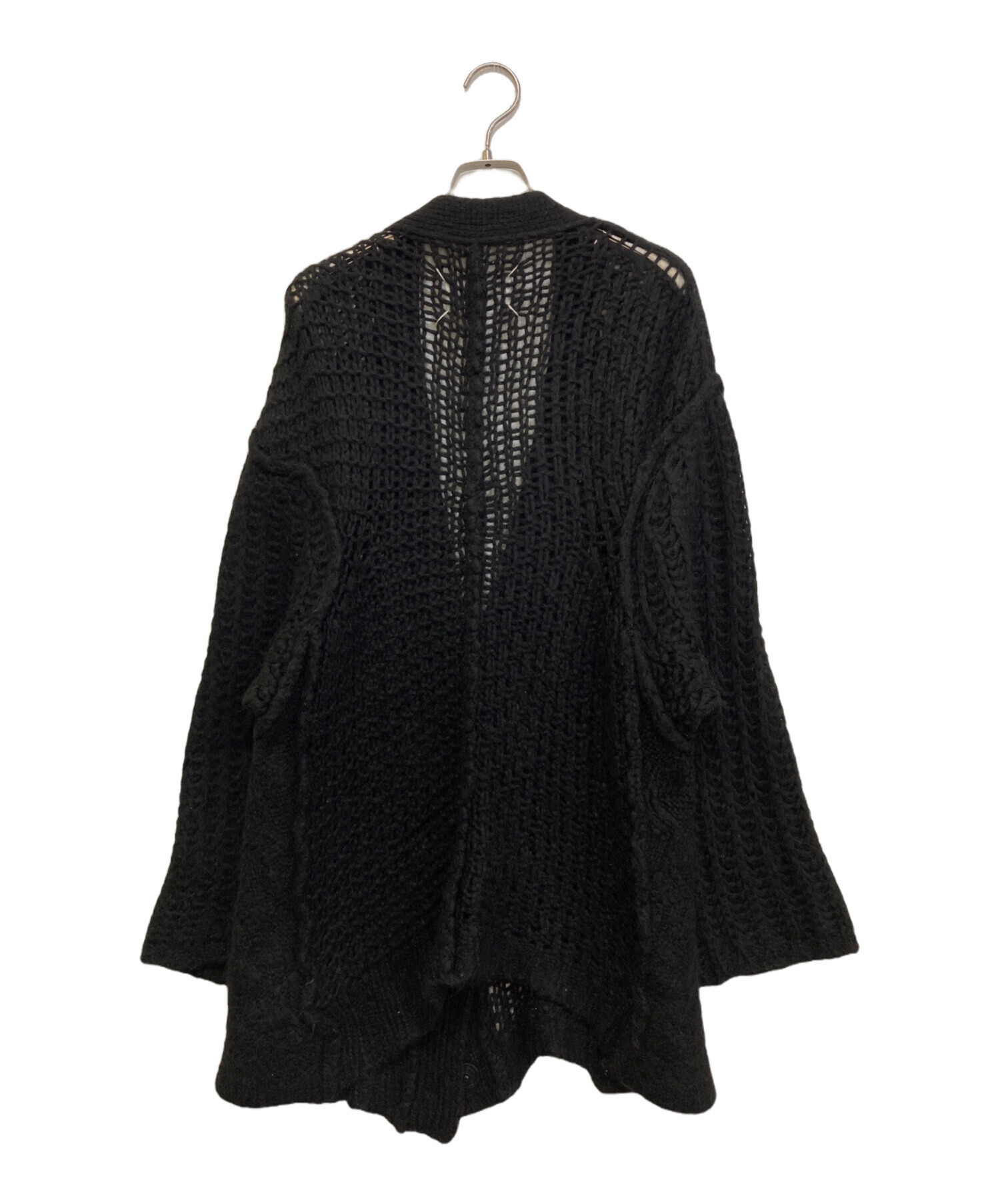 【名作】Maison Margiela 変形 シアー カーディガン 黒 ブラック 中古・古着通販】Maison Margiela (メゾンマルジェラ) ウール