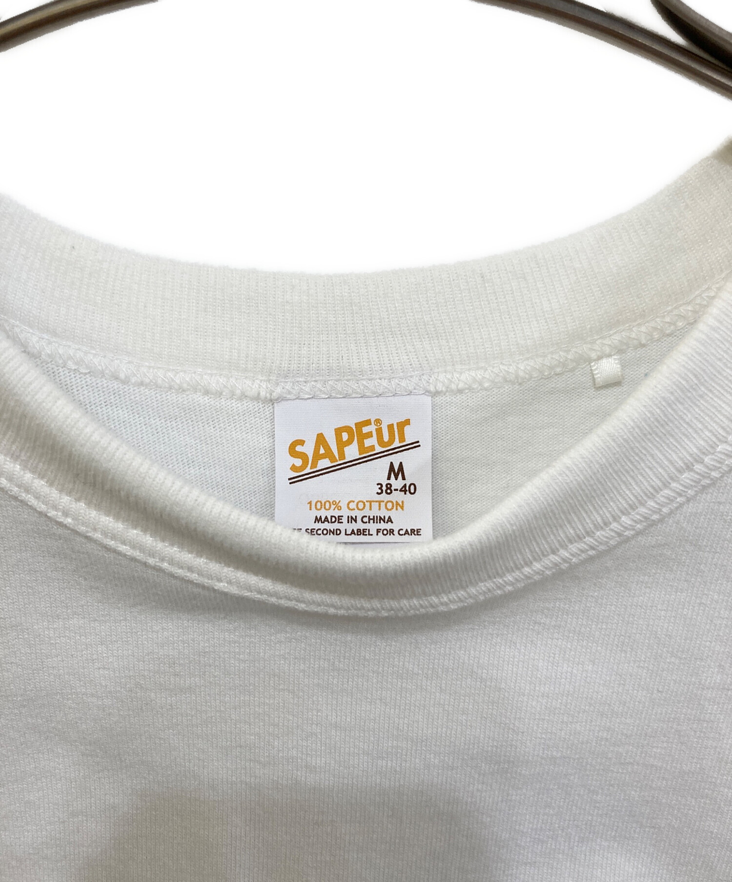 中古・古着通販】SAPEur (サプール) プリントTシャツ ホワイト サイズ