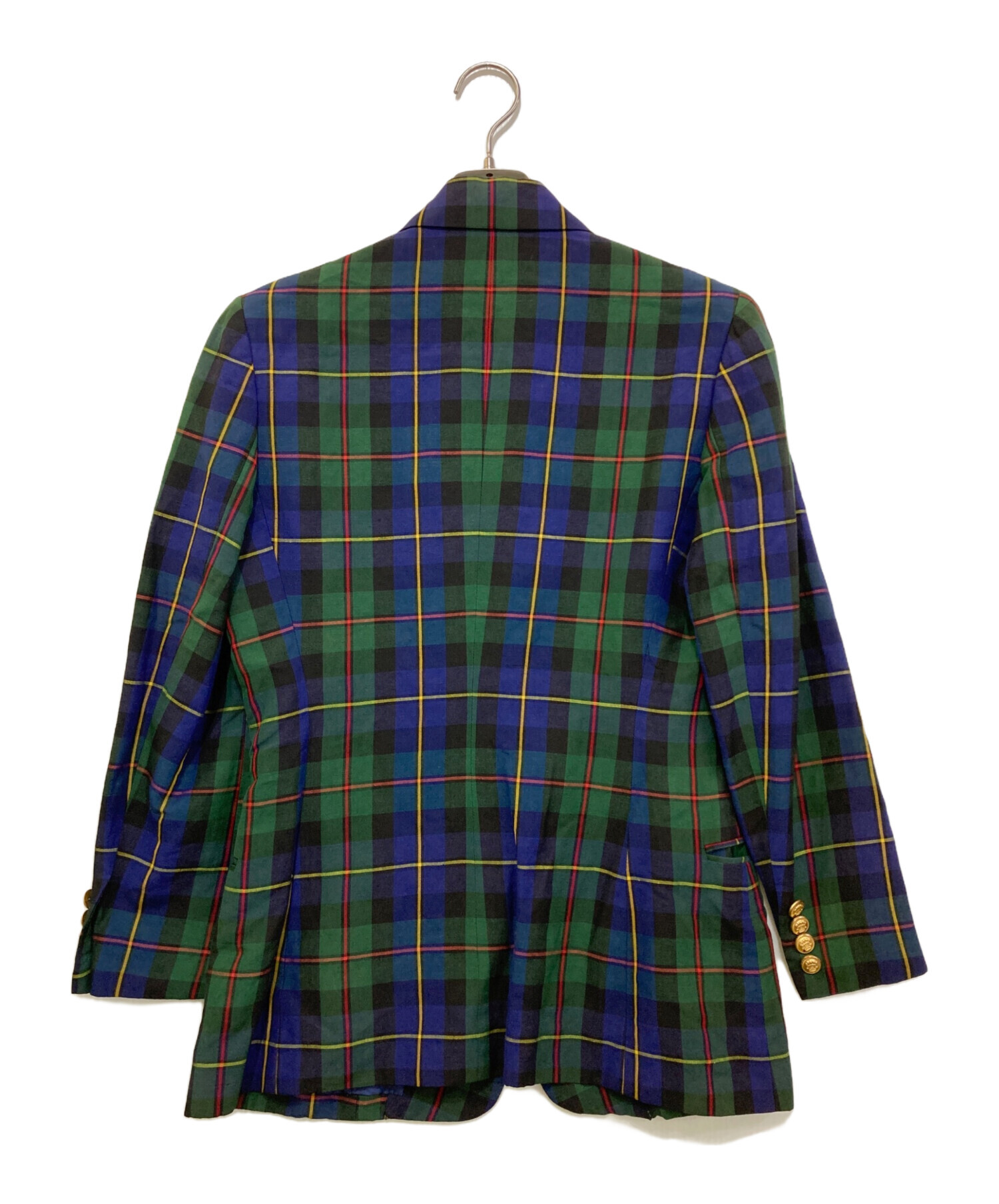 Ralph Laure ラルフローレン テーラードジャケット チェック リネン 中古・古着通販】RALPH LAUREN (ラルフローレン) 金釦リネンジャケット