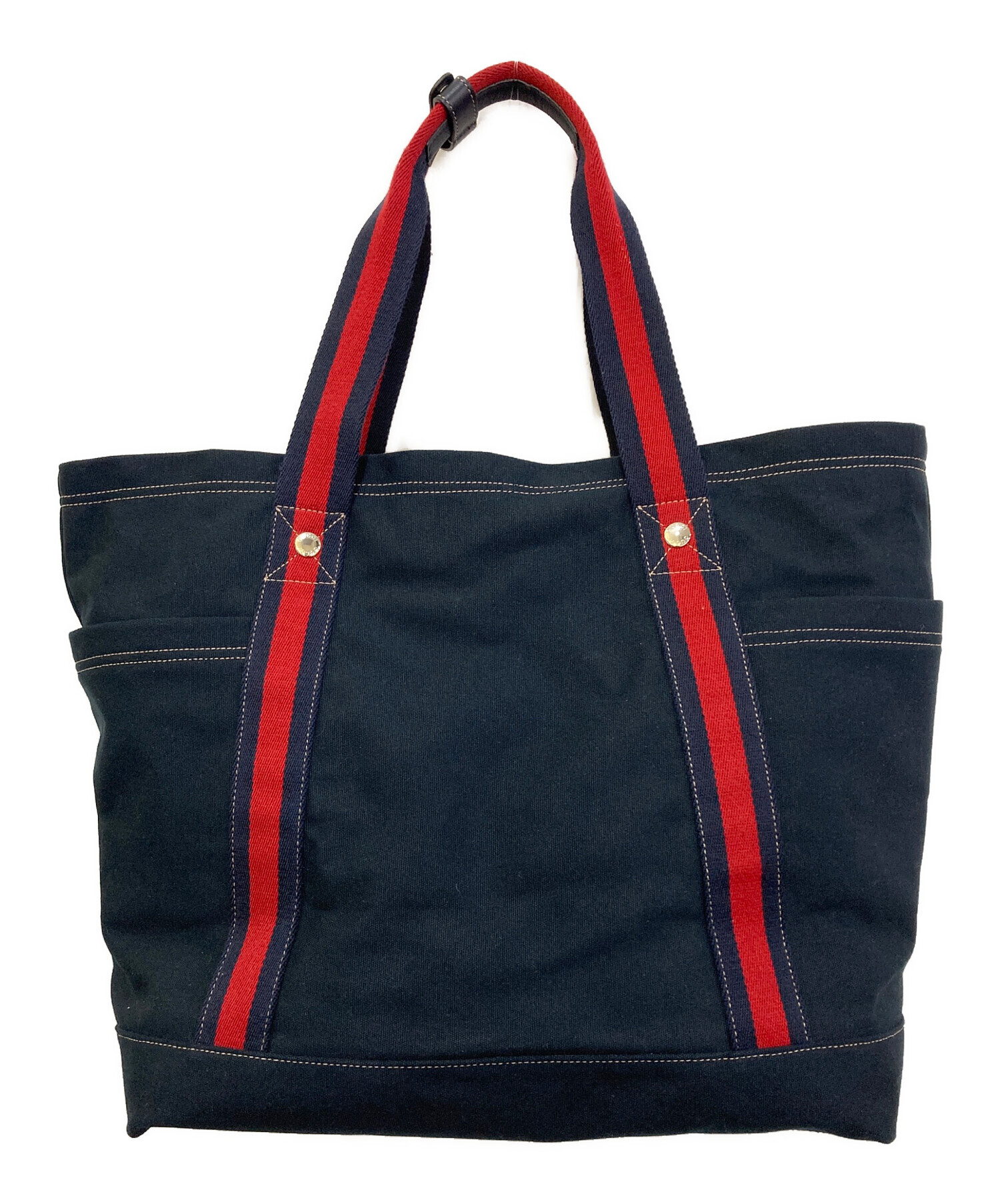GUCCI ナイロン トートバッグ シェリーライン ネイビー 軽量 中古・古着通販】GUCCI (グッチ) シェリーライン トートバッグ 816863
