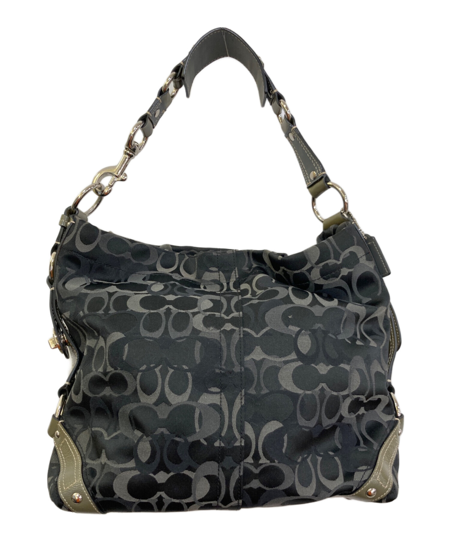 中古・古着通販】COACH (コーチ) シグネチャーハンドバッグ ブラック