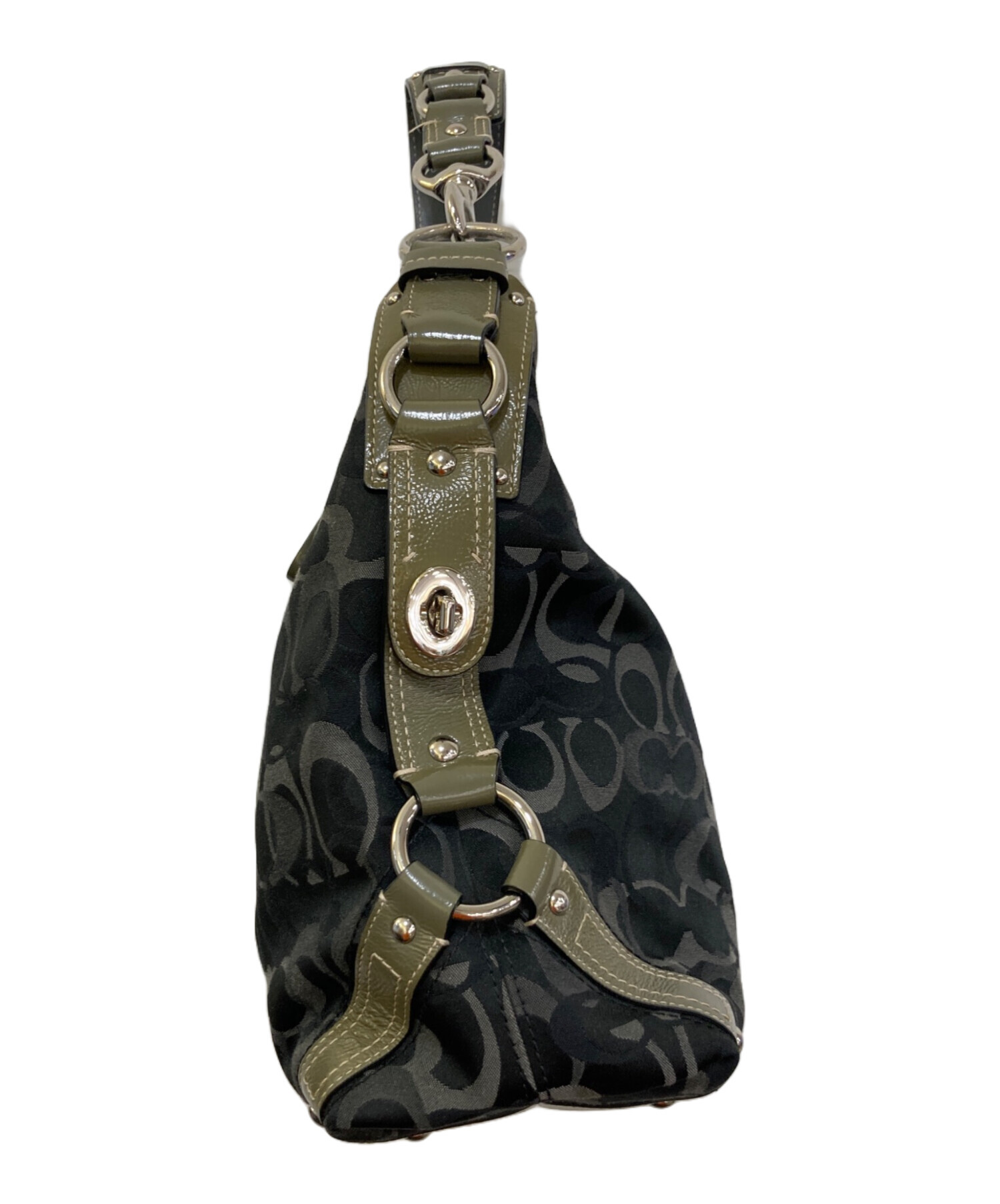 中古・古着通販】COACH (コーチ) シグネチャーハンドバッグ ブラック