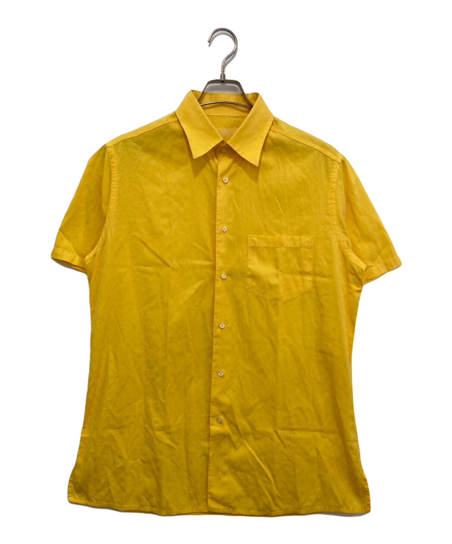 中古・古着通販】ETRO (エトロ) ジャガード半袖シャツ イエロー サイズ