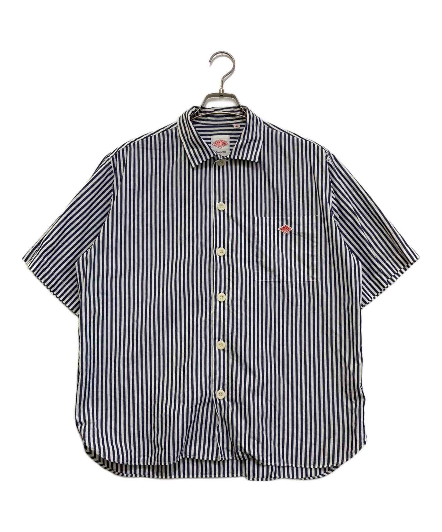 中古・古着通販】DANTON (ダントン) コットンストライプ 半袖ワイド