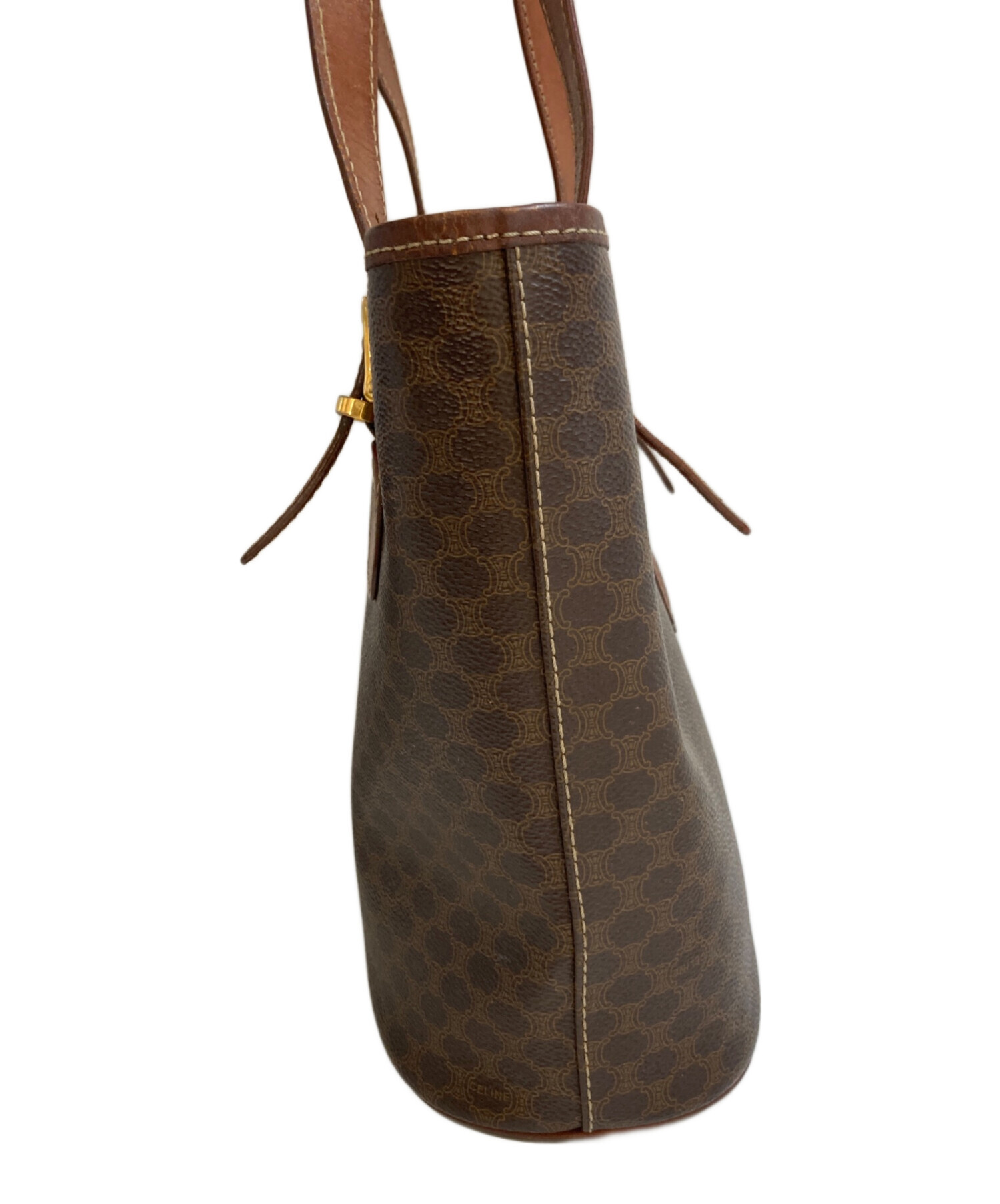 【希少】old CELINE ブラウン トートバッグ マカダム柄 ブラウン 中古・古着通販】CELINE (セリーヌ) OLDマカダム柄トートバッグ