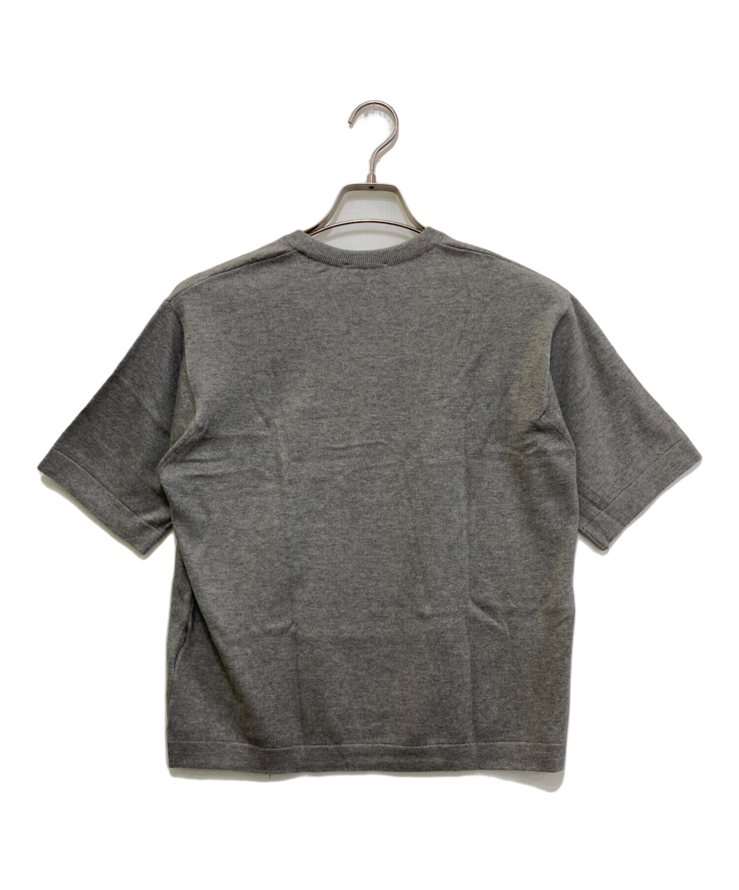 ジョンスメドレー　半袖ニット　Vネック チャコールグレー系 S 中古・古着通販】JOHN SMEDLEY (ジョンスメドレー) 半袖ニット グレー