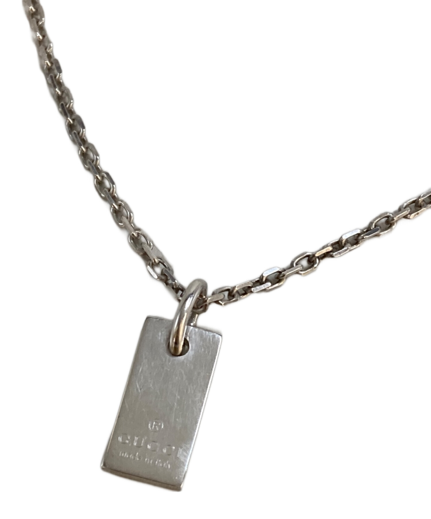 美品✨GUCCIプレートシルバー925レディースネックレス_456 中古・古着通販】GUCCI (グッチ) プレートネックレス シルバー