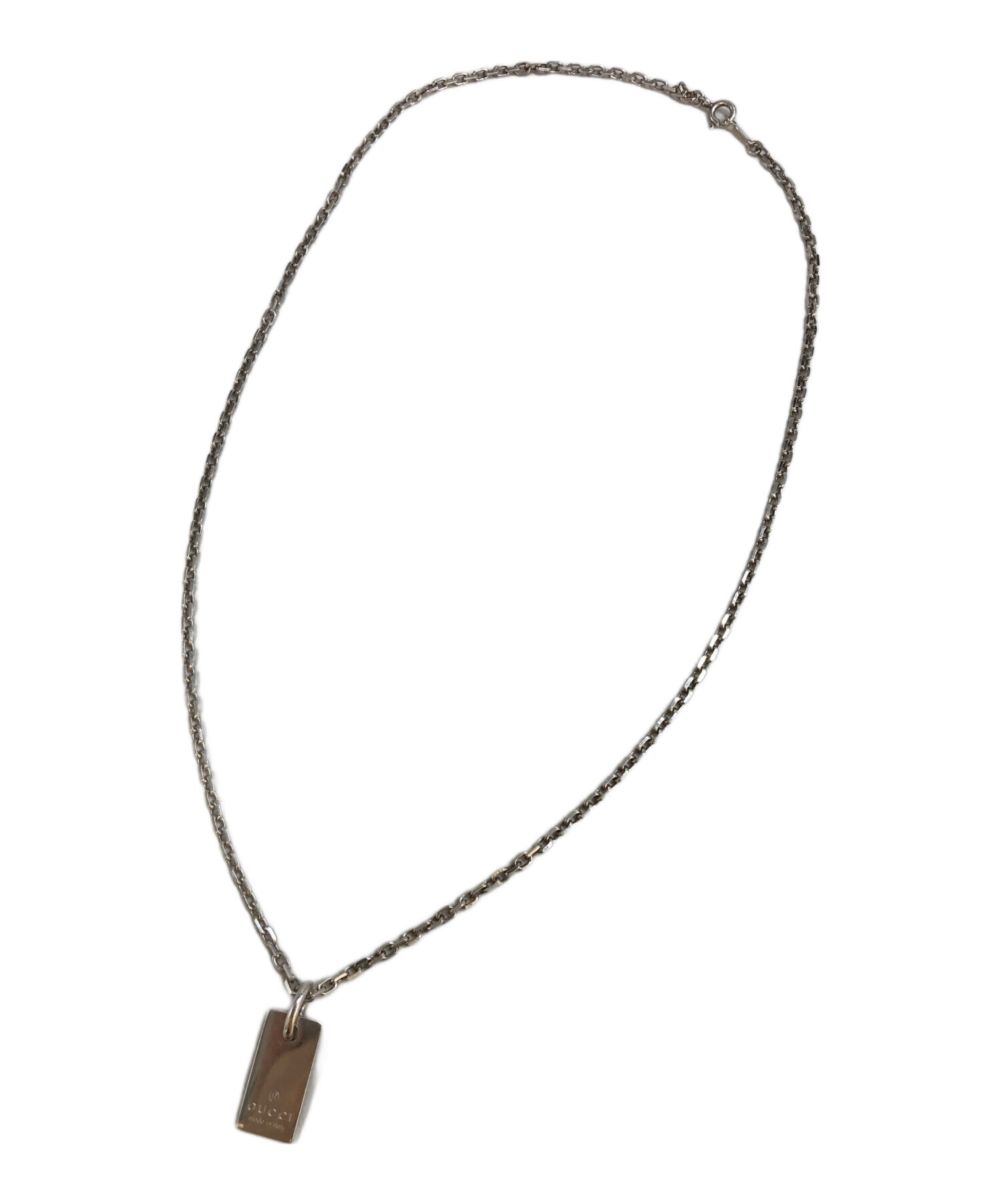 GUCCI ネックレス　プレート　シルバー　925 古着 中古・古着通販】GUCCI (グッチ) プレートネックレス シルバー