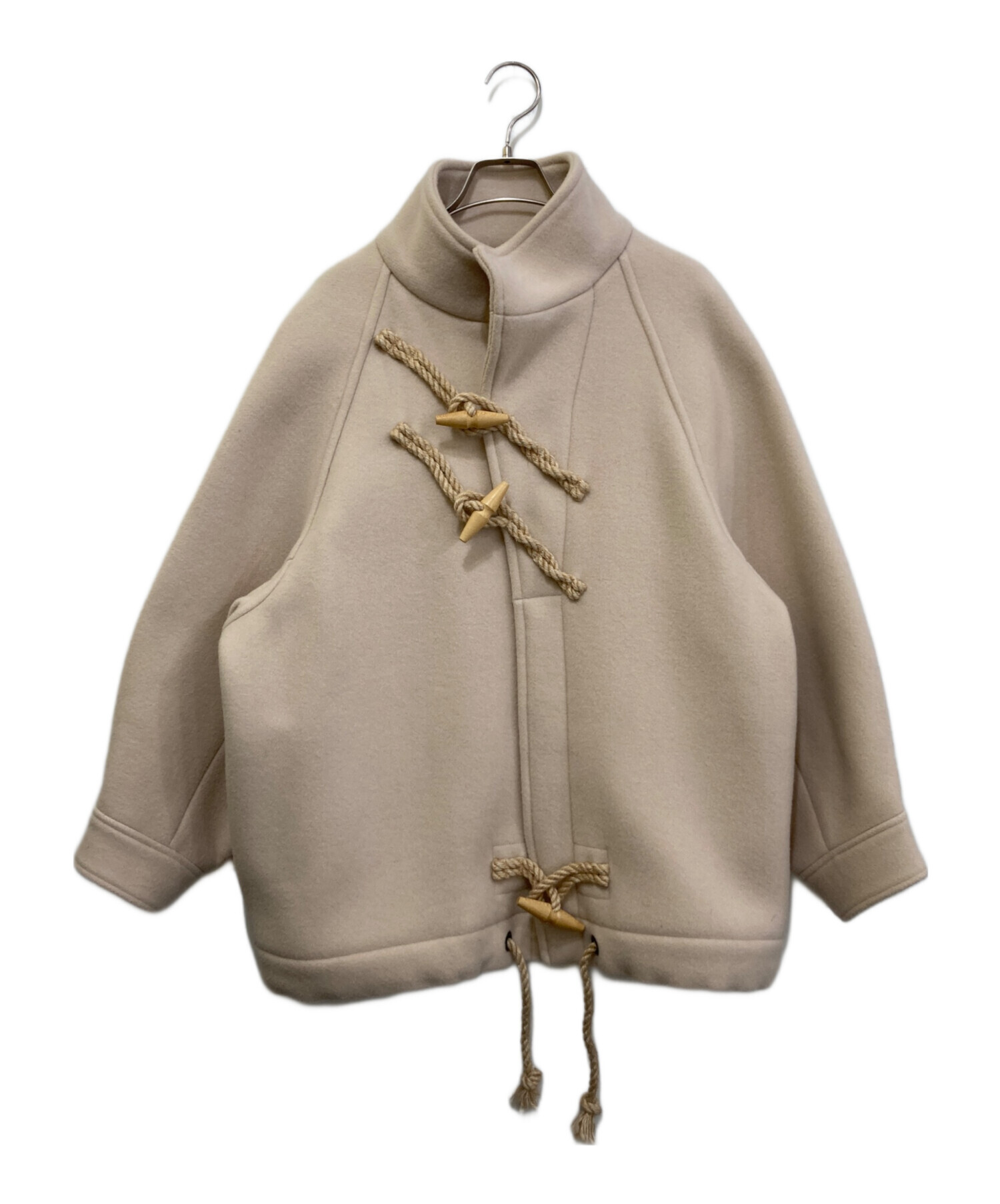 【中古】HYKE ダッフルコート　DOUBLE FACE DUFFLE COAT 中古・古着通販】HYKE (ハイク) DOUBLE FACE DUFFLE JACKET アイボリー