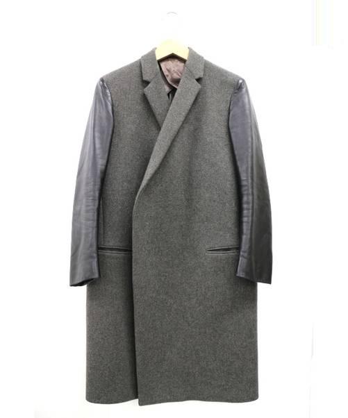 CELINE セリーヌ Leatherレザー チェスター コート 切替アーム 中古・古着通販】CELINE (セリーヌ) レザー切替チェスターコート