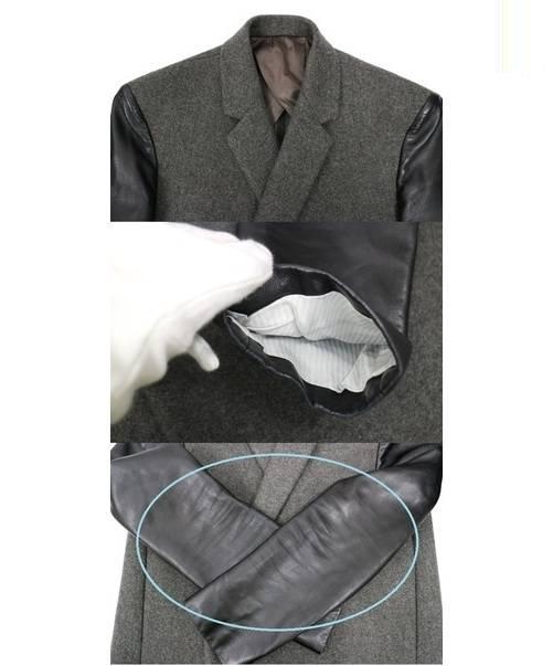 中古・古着通販】CELINE (セリーヌ) レザー切替チェスターコート