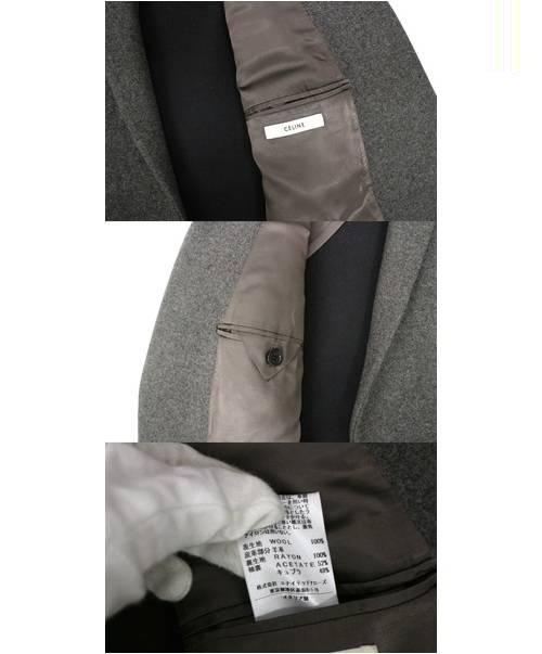 中古・古着通販】CELINE (セリーヌ) レザー切替チェスターコート