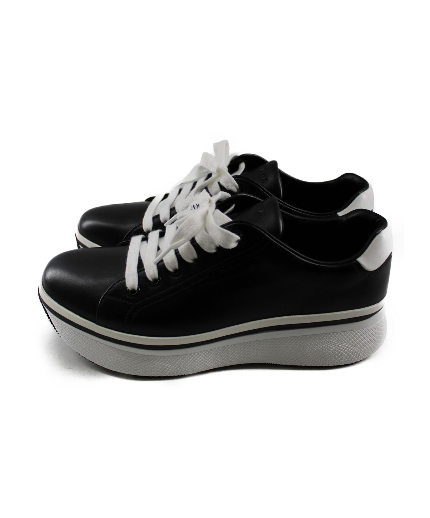 中古・古着通販】PRADA (プラダ) ツートンカラースニーカー ブラック 
