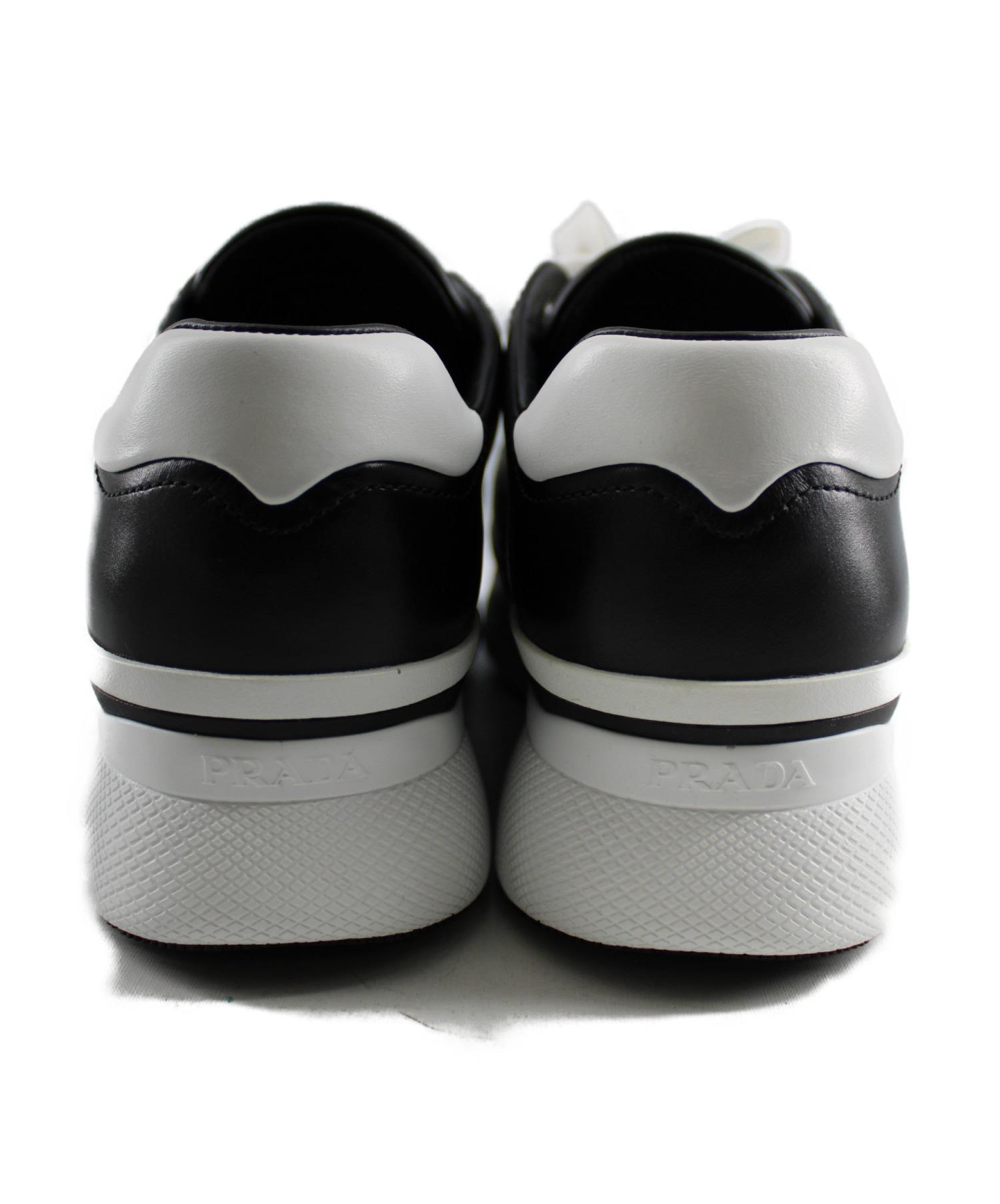 中古・古着通販】PRADA (プラダ) ツートンカラースニーカー ブラック 