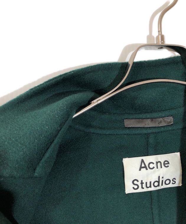 Acne Studios グリーン ウールチェスターコート 48