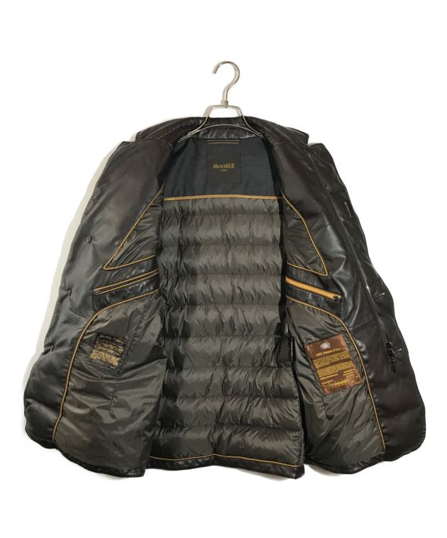 中古・古着通販】MOORER (ムーレー) レザー切替ダウンジャケット