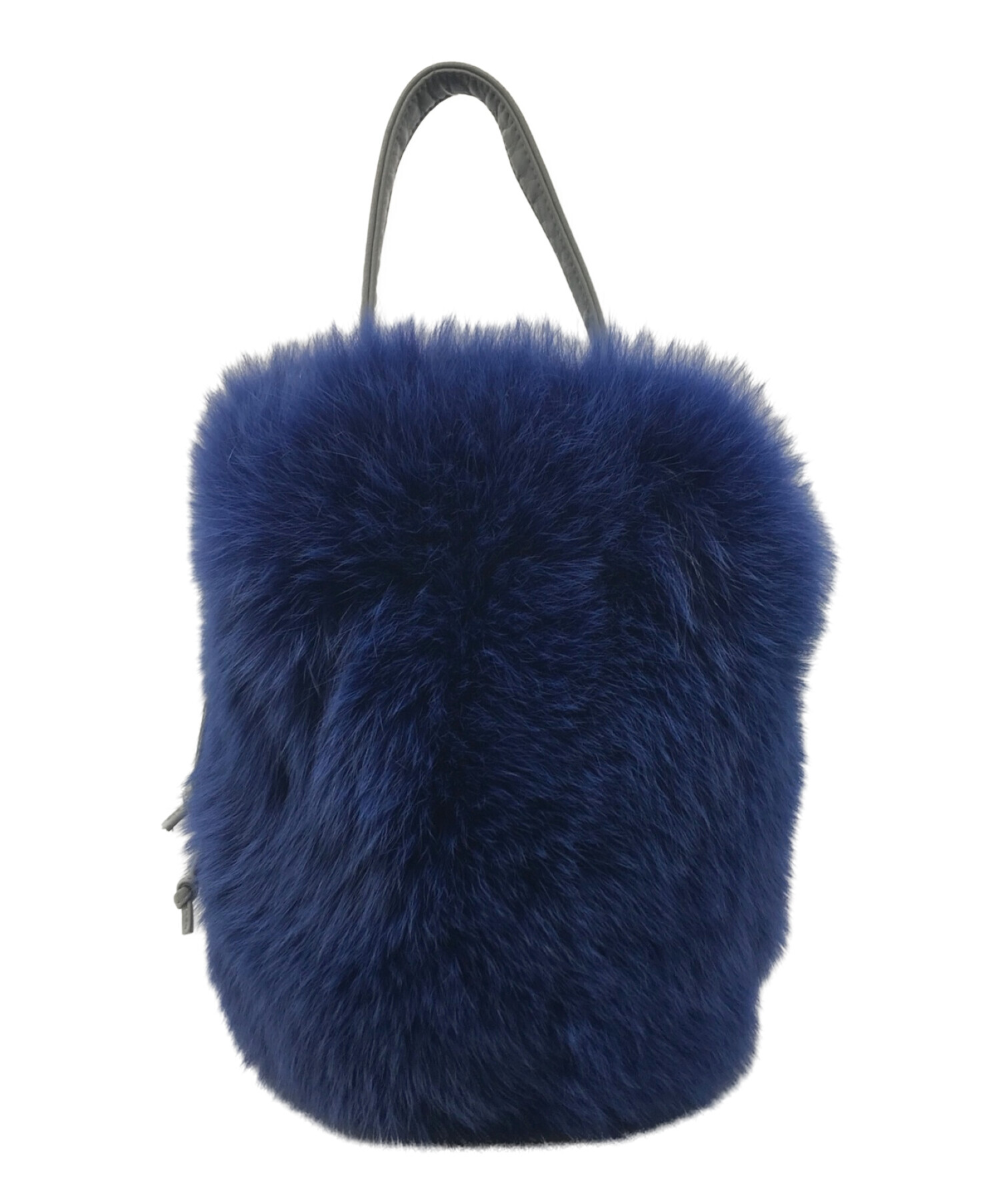 限定】LUDLOW ラドロー フォックスファー バッグ ブルー