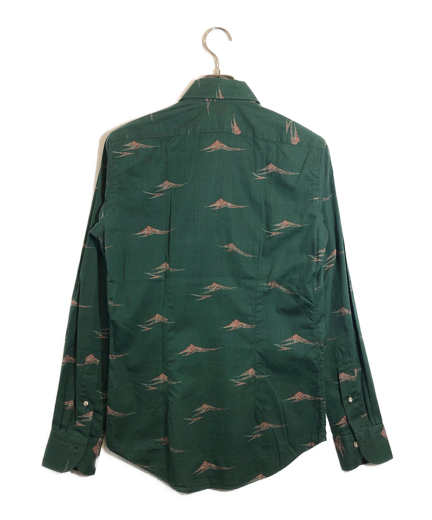 中古・古着通販】Bagutta (バグッタ) 総柄シャツ グリーン サイズ:37