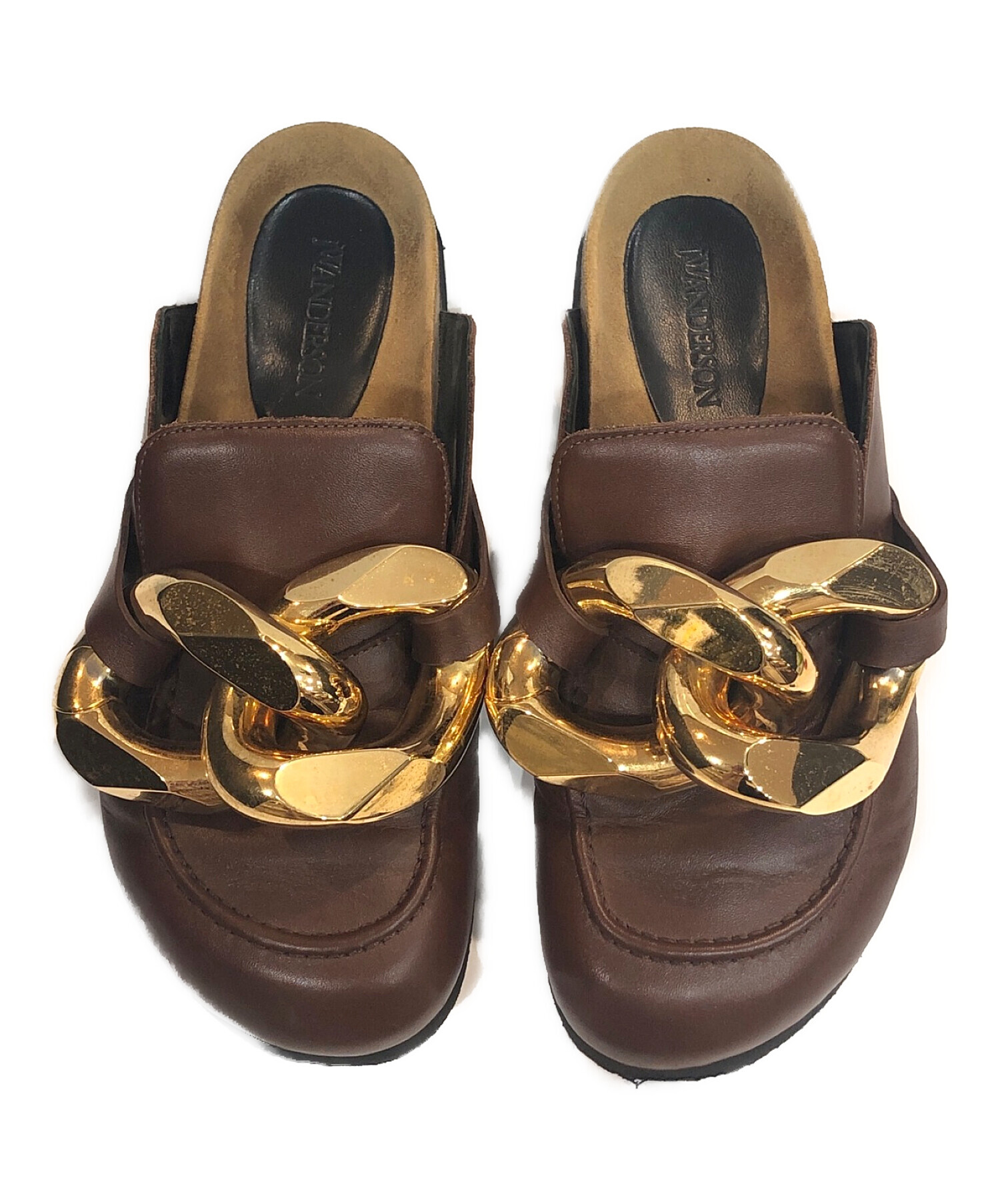 41 JW ANDERSON チェーン ローファー ミュール ブラック