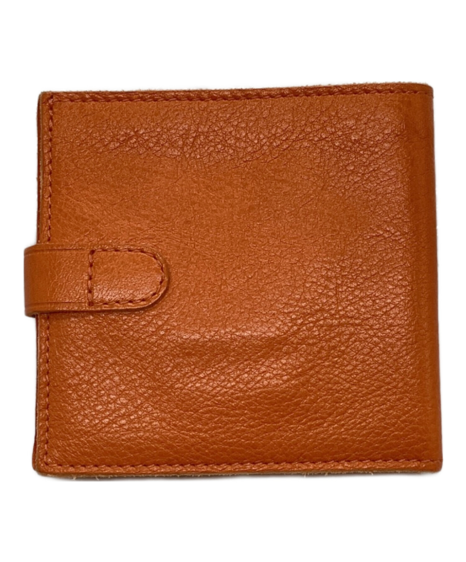 【新品未使用】イルビゾンテ 二つ折り 財布 オレンジ IL BISONTE（イルビゾンテ） 財布 二つ折り 小銭入れ付き オレンジ