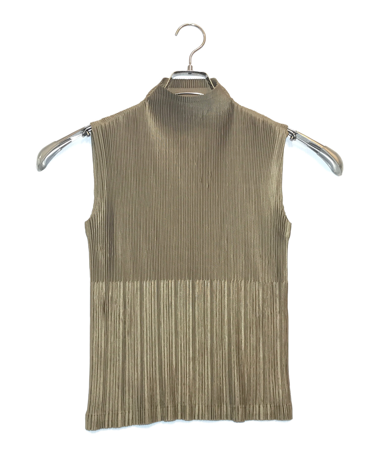 PLEATS PLEASE カーキ ノースリーブ トップス 中古・古着通販】PLEATS PLEASE white label (プリーツプリーズ