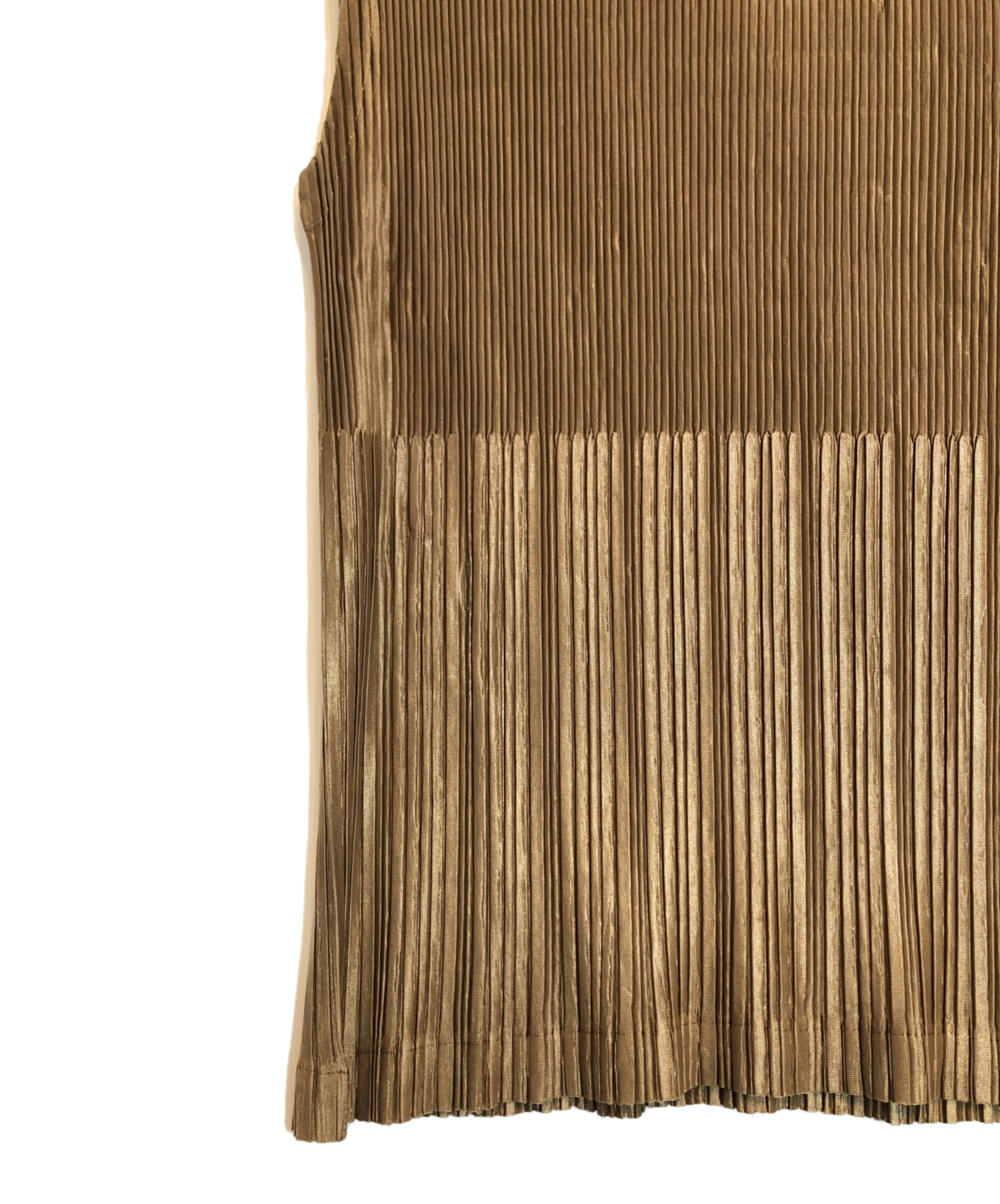 PLEATS PLEASE カーキ ノースリーブ トップス 中古・古着通販】PLEATS PLEASE white label (プリーツプリーズ
