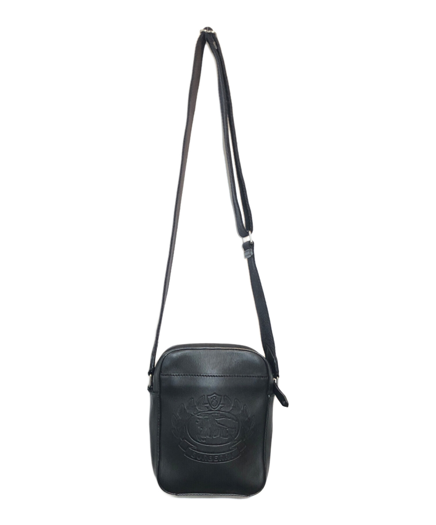 BURBERRY 本革 レザーショルダーバッグ BURBERRY✨バーバリー ブラック ショルダーバッグ 2ウェイ レザー 本革