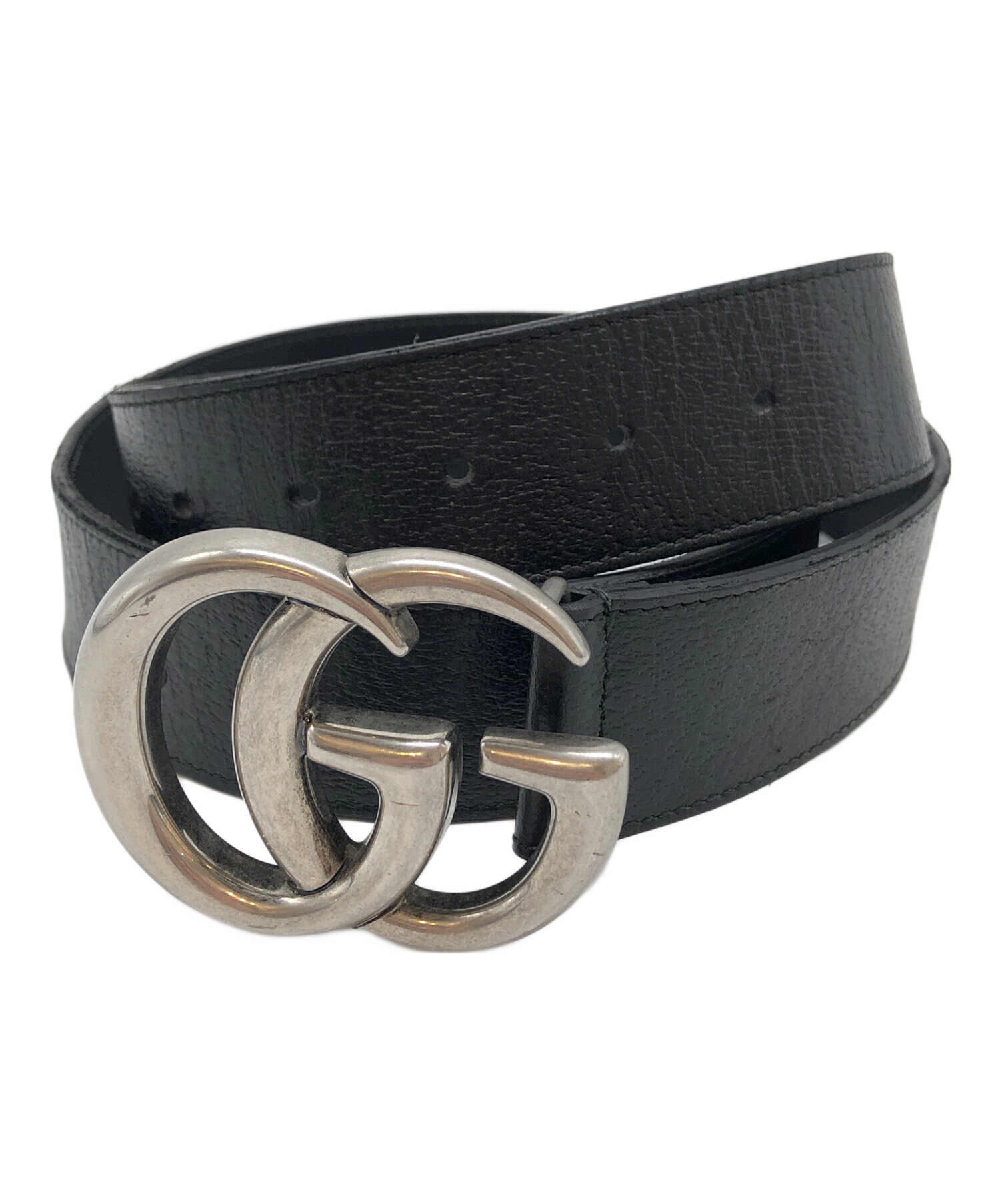 中古・古着通販】GUCCI (グッチ) GGマーモントバックルベルト ブラック 