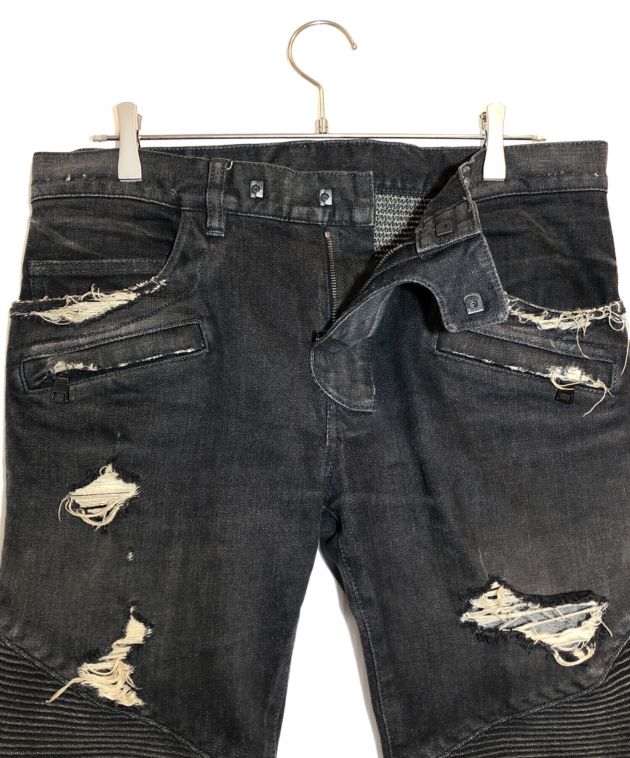 中古・古着通販】BALMAIN (バルマン) ダメージ加工バイカーデニム