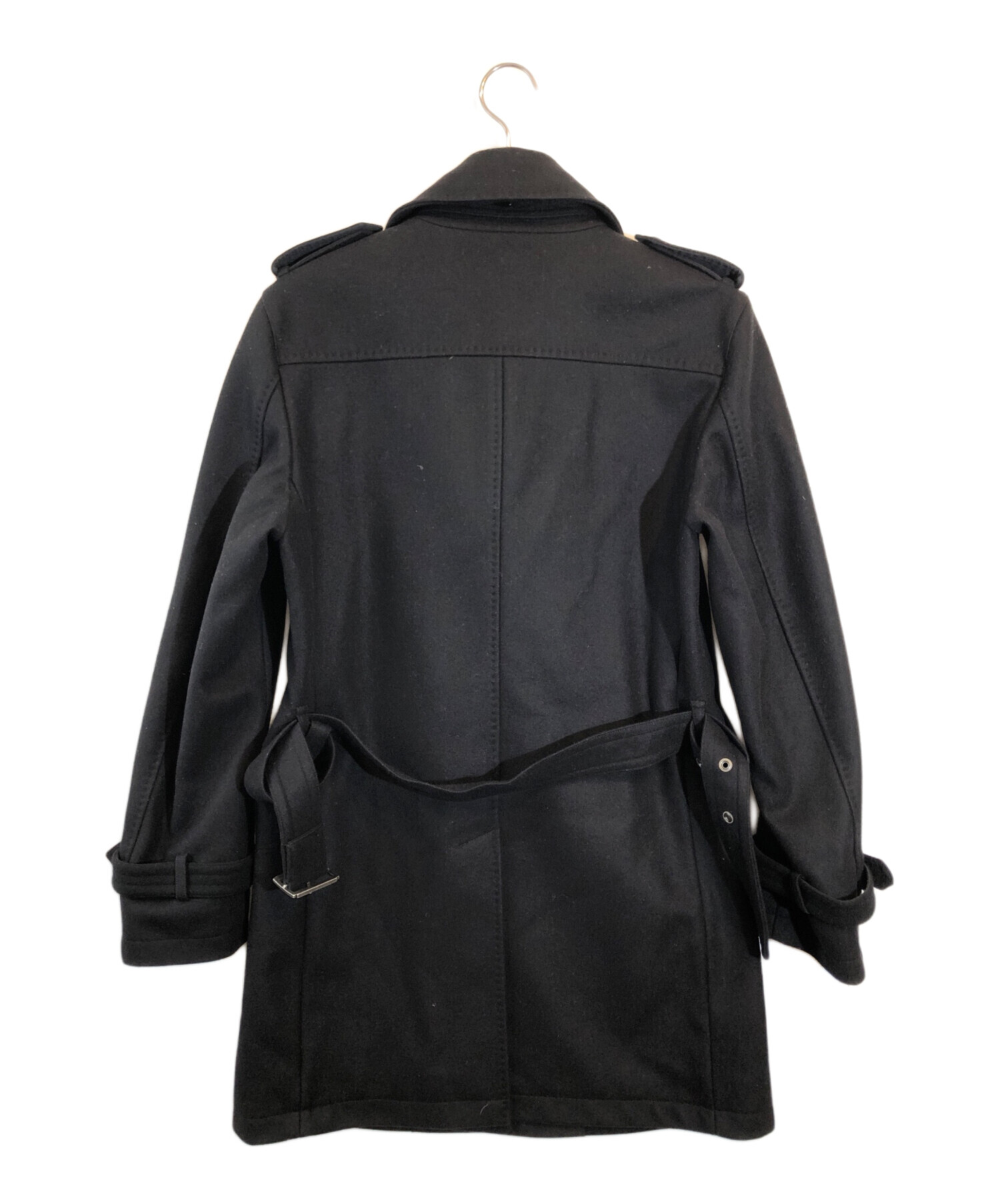 美品　バーバリー トレンチコート ウール　カシミヤ混　ブラックレーベル バーバリー BURBERRY BLACK LABEL ウールコートカシミヤ混 M