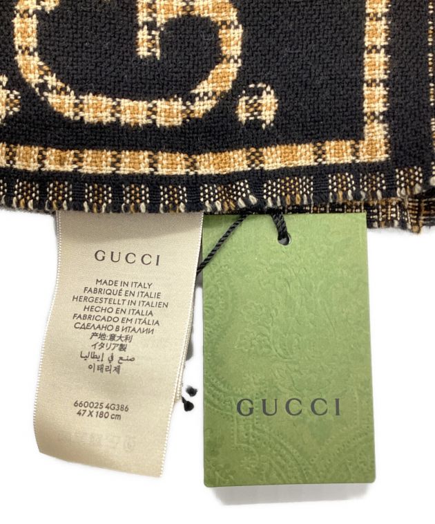 中古・古着通販】GUCCI (グッチ) GGウールマフラー ブラック