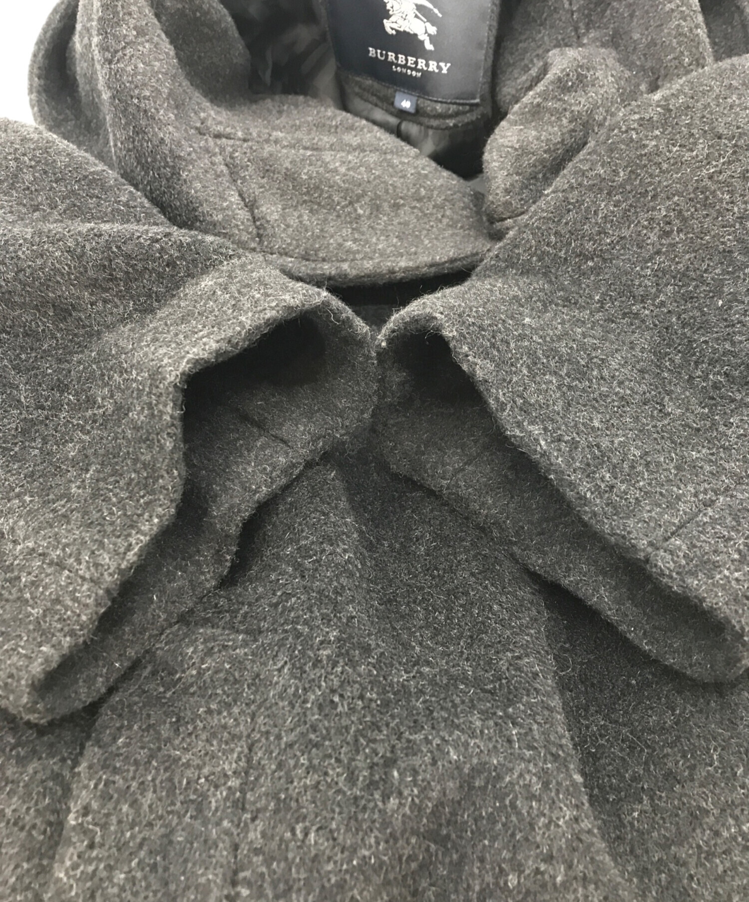 美品 40 バーバリーロンドン カシミヤ ダブルフェイス フーデッドコート BURBERRY バーバリー コート 8056057 レディース フーデッド