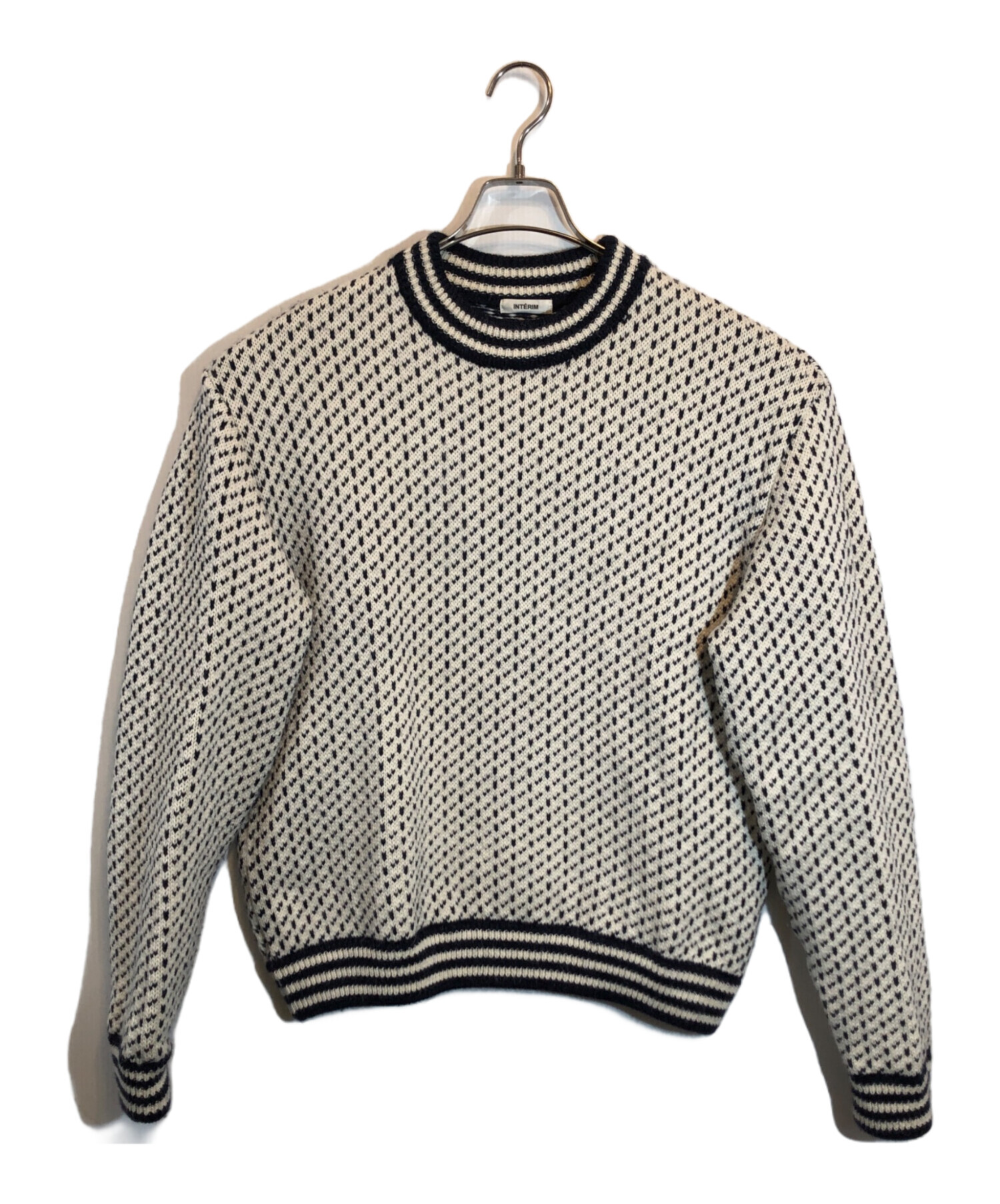 中古・古着通販】INTERIM (インテリム) バーズアイニット ホワイト  