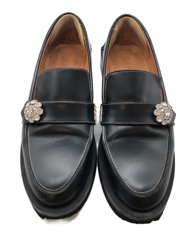 中古・古着通販】GANNI (ガニー) ビジューローファー ブラック サイズ