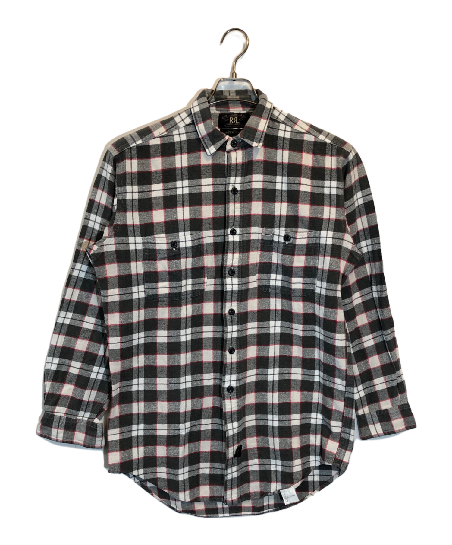 ＲＲＬ三つ星　ラルフローレン　Mサイズ 長袖ネルシャツ グレー系チェック RRL三つ星（ラルフローレン）Mサイズ 長袖ネルシャツ グレー系