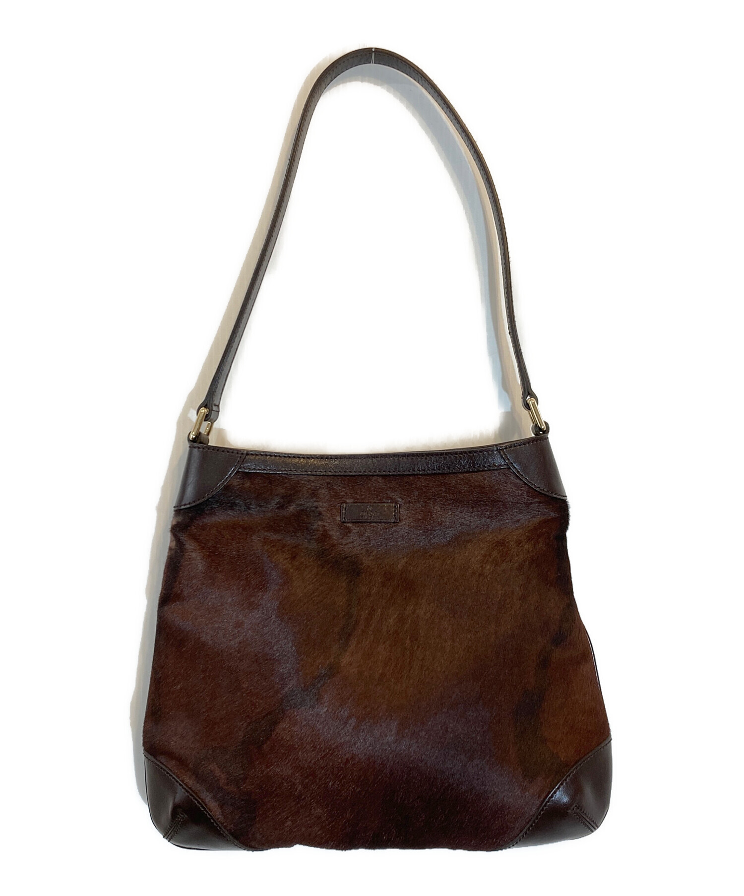中古・古着通販】GUCCI (グッチ) ハラコワンショルダーバック ブラウン 