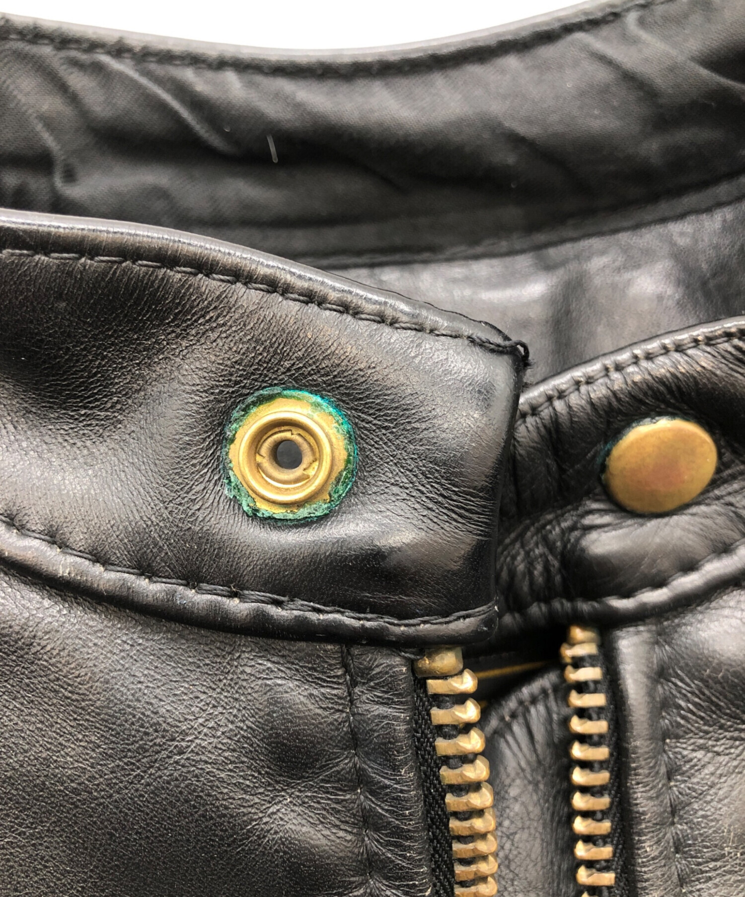 中古・古着通販】VANSON (バンソン) レザージャケット ブラック サイズ