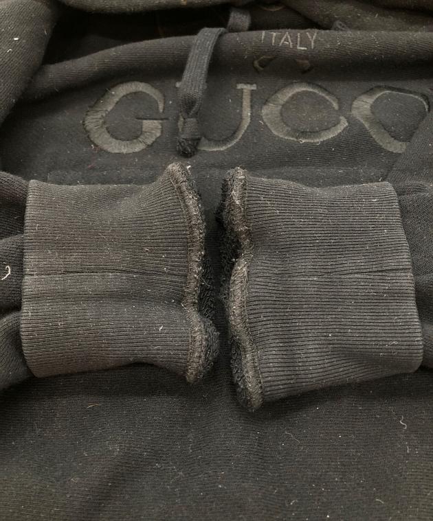 中古・古着通販】GUCCI (グッチ) テニス刺繍ロゴフーディー ブラック